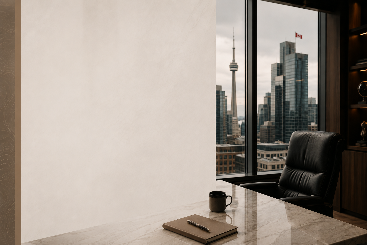 Executive office with city view